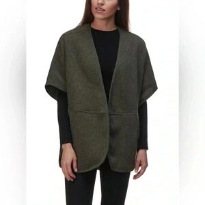 THE NORTH FACE Crescent Poncho Black Sweater Forest Green Wm Sz XS TNF04LS $130.